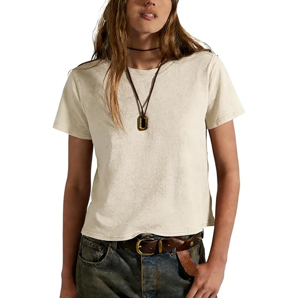 Alexander Wang Women's Short Sleeve Tee with Acid Wash & Embossed